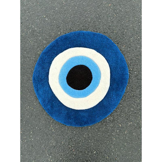 Tapis Makati/Oeil Bleu (100% fait main) 65x65cm Tufting/Rug