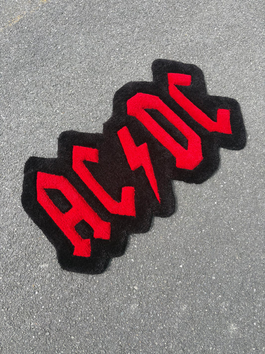 Tapis AC/DC (100% fait main) 70x44cm Tufting/Rug