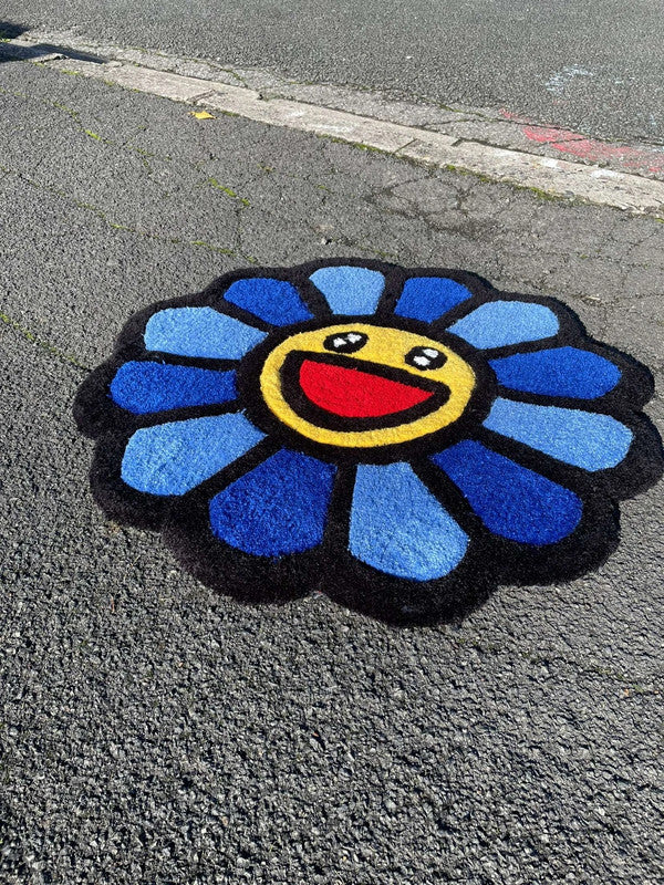 Tapis Fleur Tournesol (100% fait main) 68x68cm Tufting/Rug