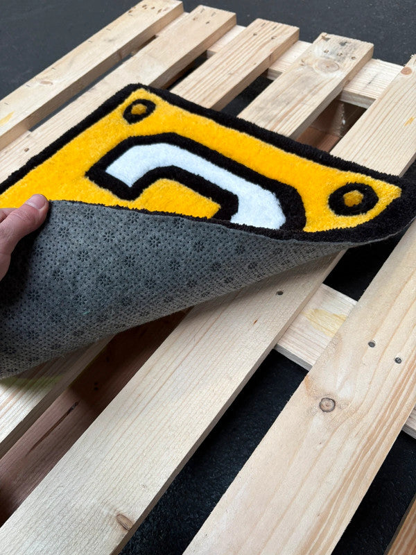Tapis Block point d’interrogation MARIO ( 100% fait main) 45x45cm Tufting/Rug