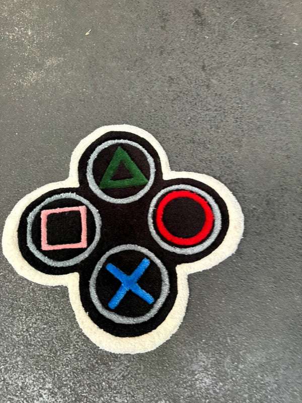 Tapis PlayStation (100% fait main) 65x65cm Tufting/Rug