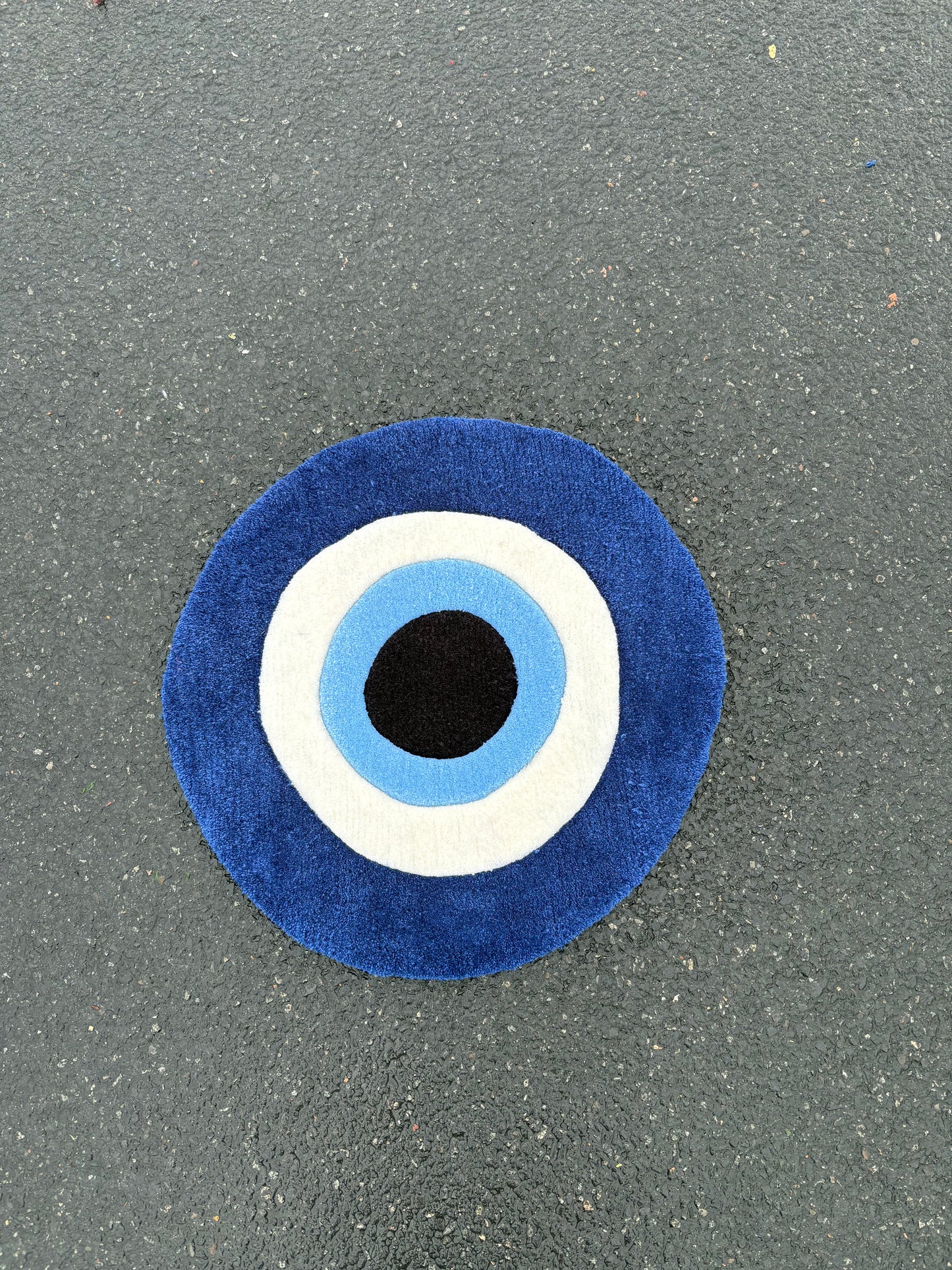 Tapis Makati/Oeil Bleu (100% fait main) 65x65cm Tufting/Rug