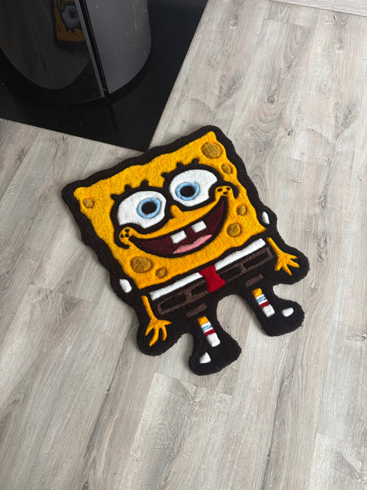 Tapis Tufting Bob l’éponge 70x63cm - 100% fait main
