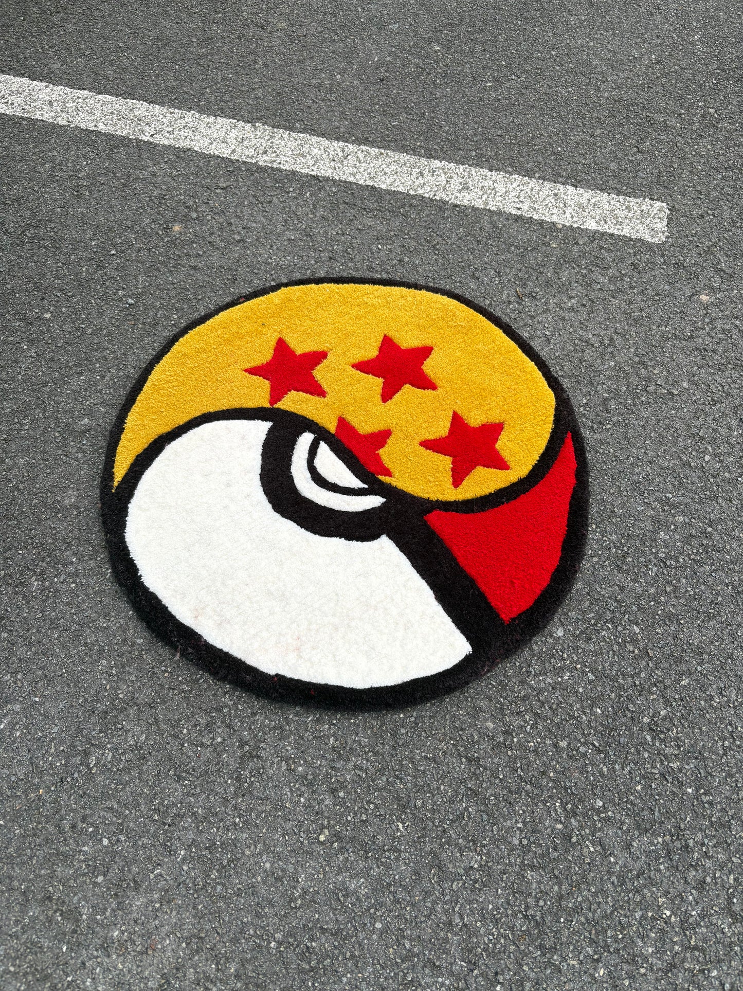 Tapis Pokeball X Boule de cristal (100% fait main) 70x70cm Tufting/Rug