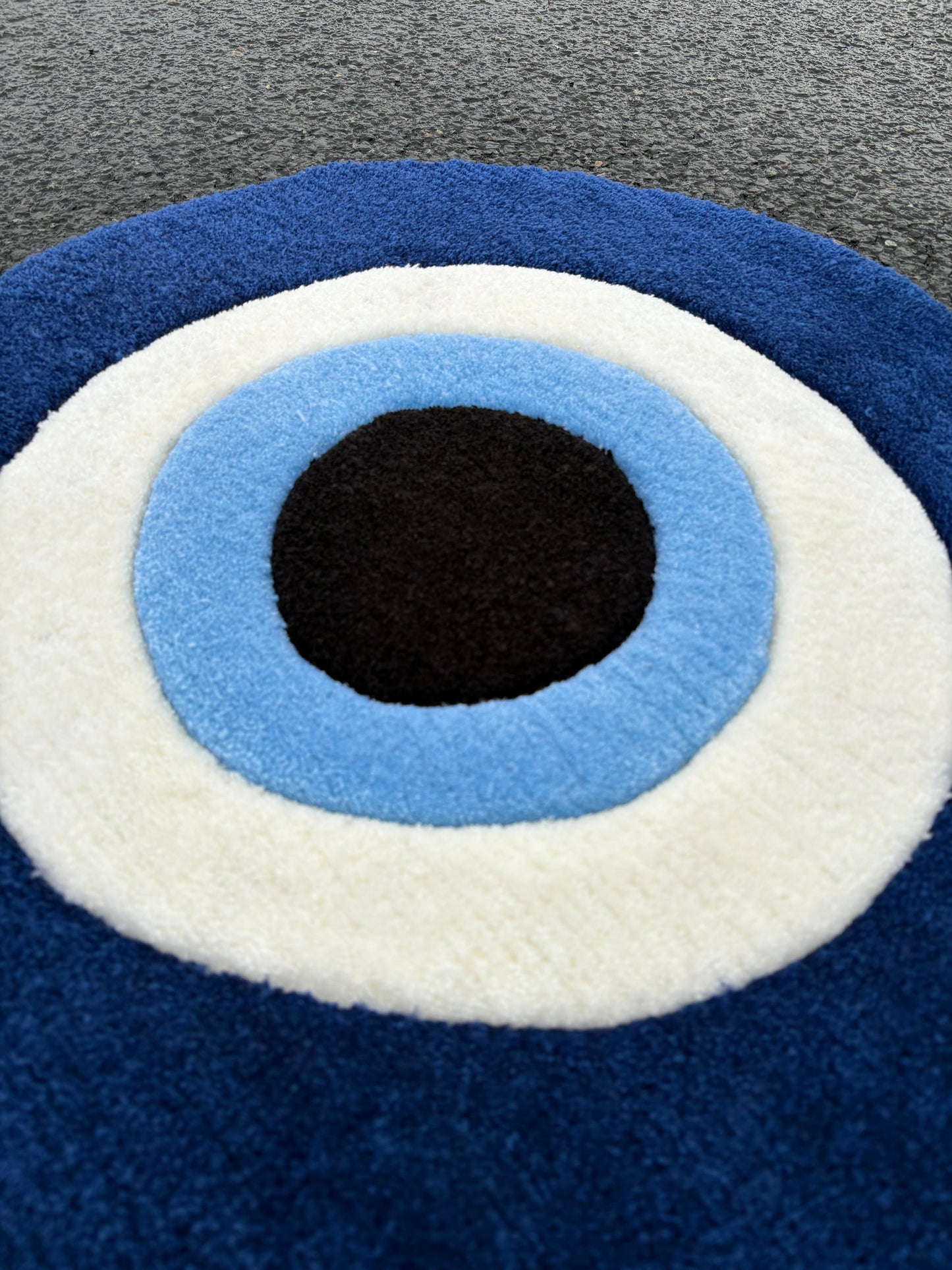 Tapis Makati/Oeil Bleu (100% fait main) 65x65cm Tufting/Rug