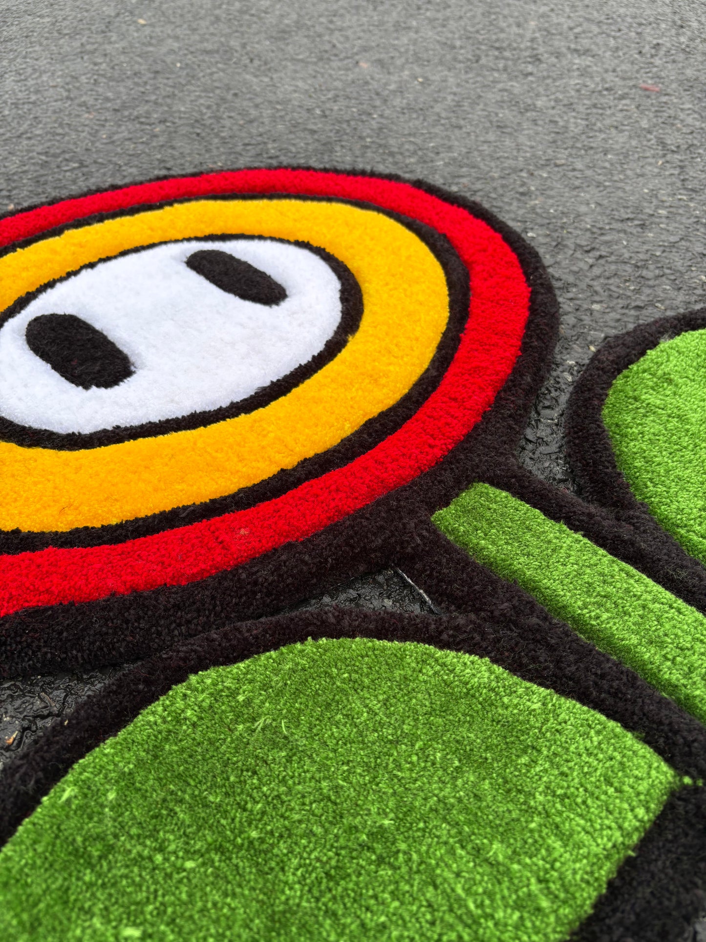 Tapis Fleur Mario/ Fleur de feu (100% fait main) 65x70cm Tufting/Rug