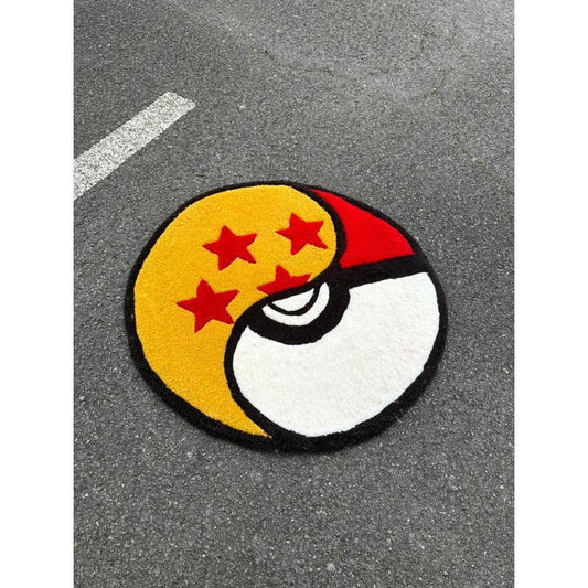 Tapis Pokeball X Boule de cristal (100% fait main) 70x70cm Tufting/Rug