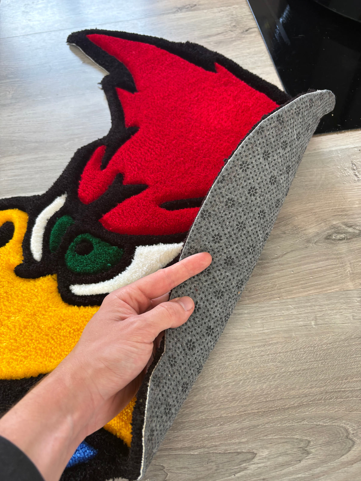 Tapis Woody Woodpecker 65x65cm - 100% fait main