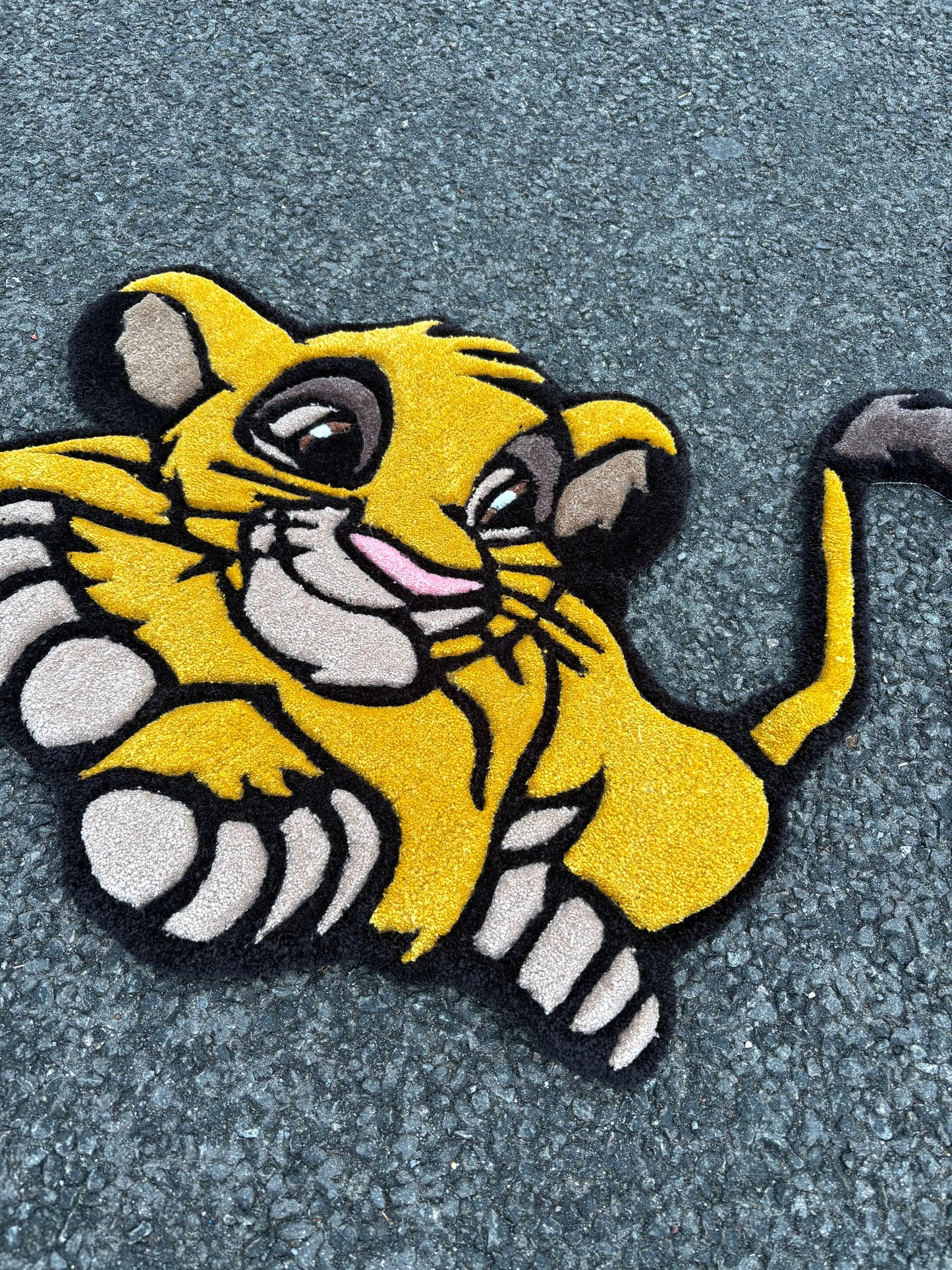 Tapis Simba/Le Roi Lion (100% fait main) Tufting/Rug 70x70cm