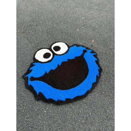 Tapis Cookie Monster (100% fait main) 70x55cm Tufting/Rug