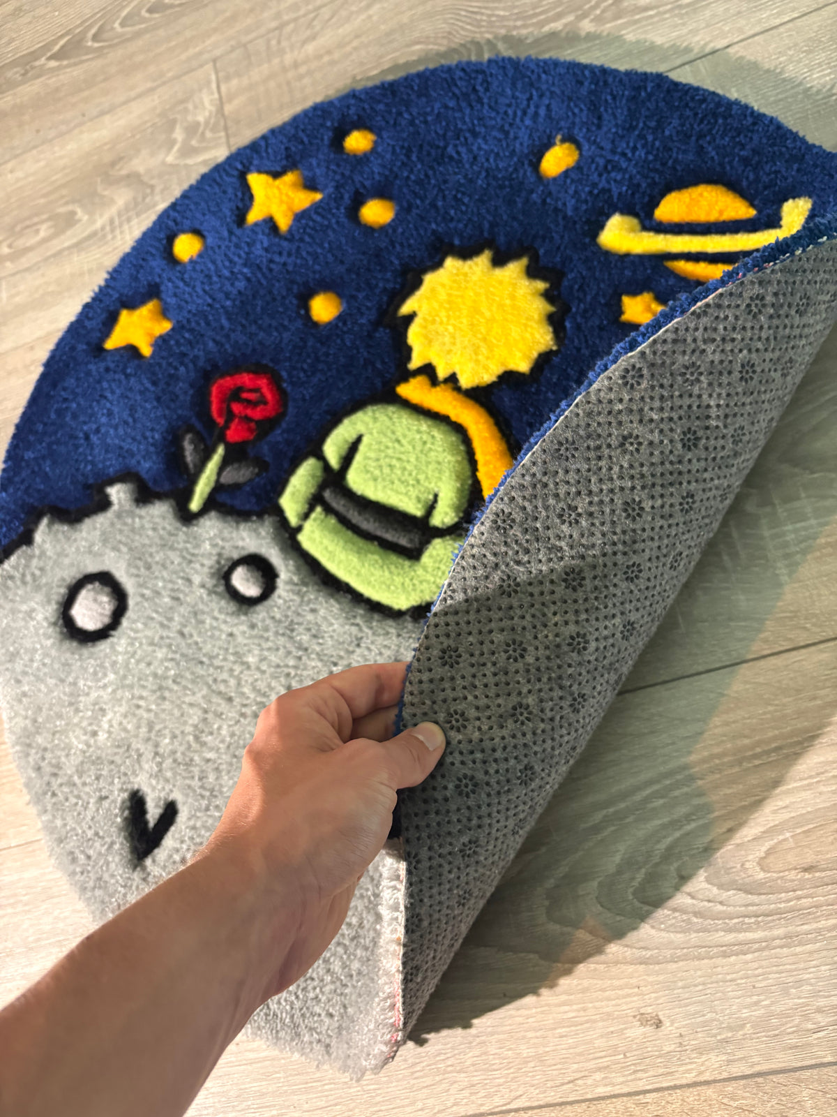Tapis Tufting Petit prince 65x65cm - 100% fait main