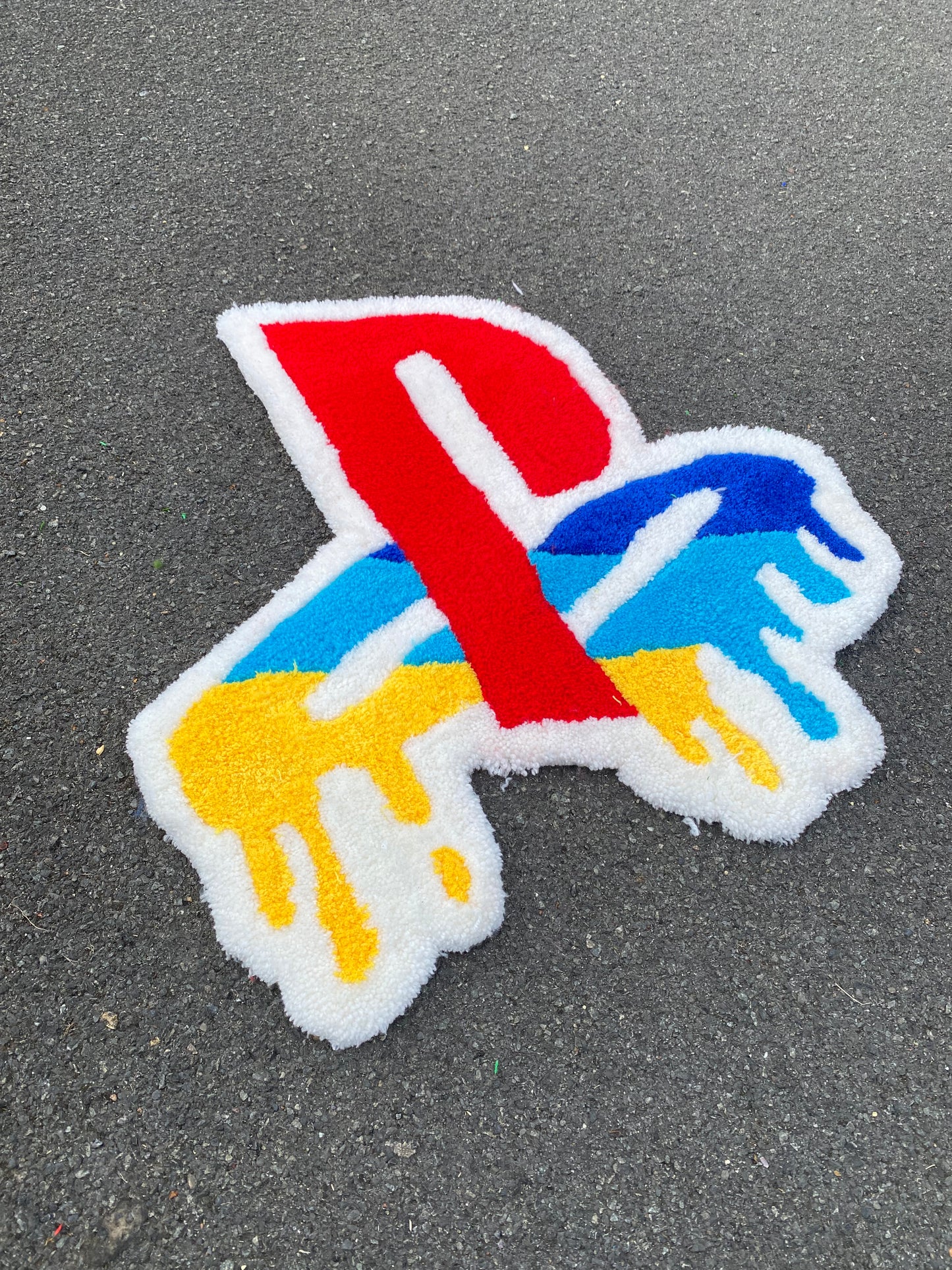 Tapis PlayStation/Sony (100% fait main) 70x70cm Tufting/Rug