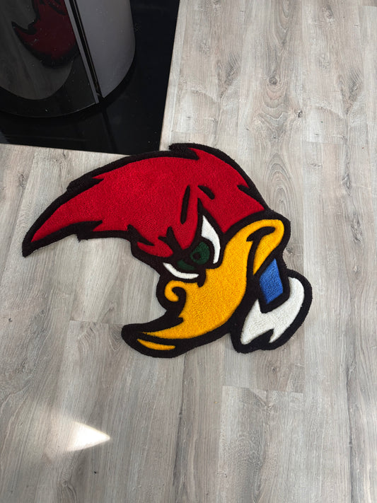 Tapis Woody Woodpecker 65x65cm - 100% fait main