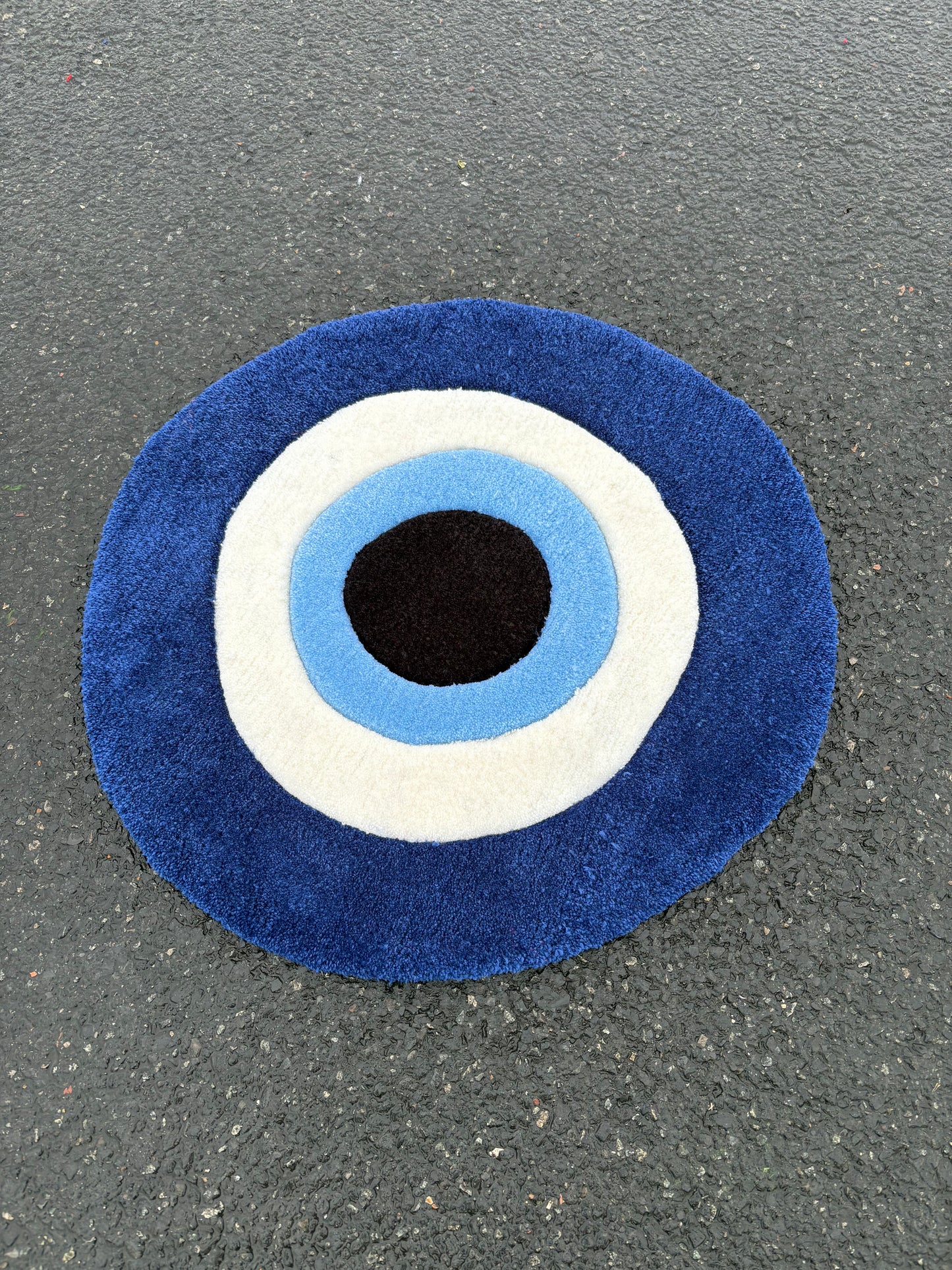 Tapis Makati/Oeil Bleu (100% fait main) 65x65cm Tufting/Rug