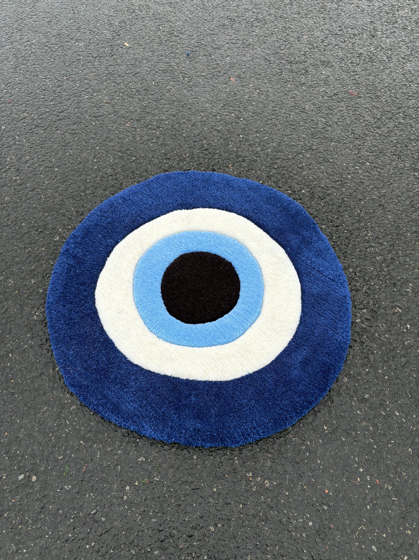 Tapis Makati/Oeil Bleu (100% fait main) 65x65cm Tufting/Rug