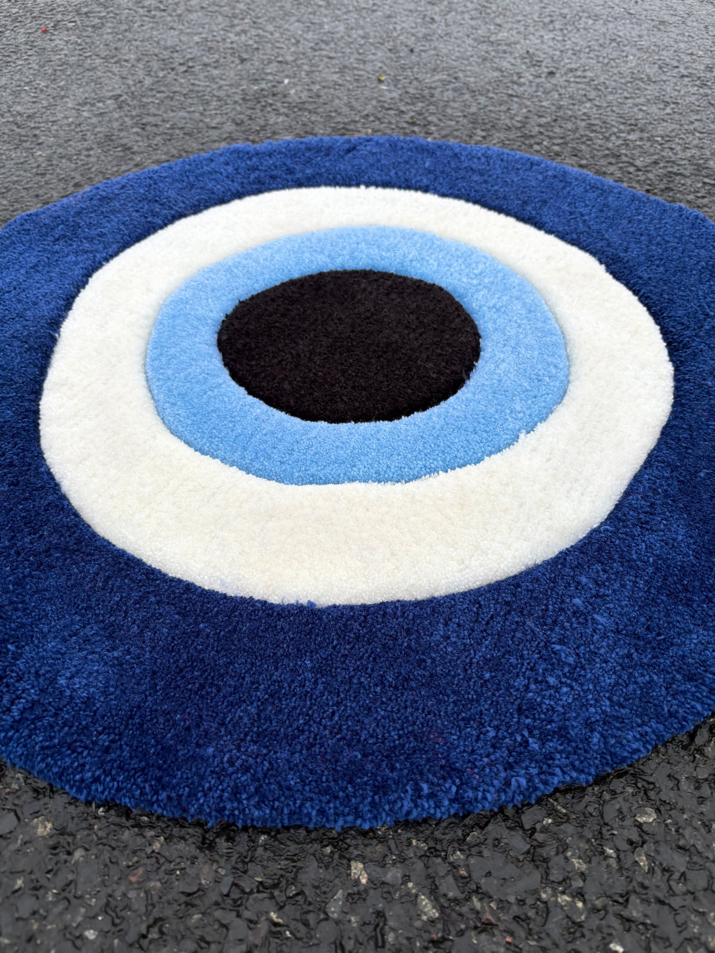 Tapis Makati/Oeil Bleu (100% fait main) 65x65cm Tufting/Rug