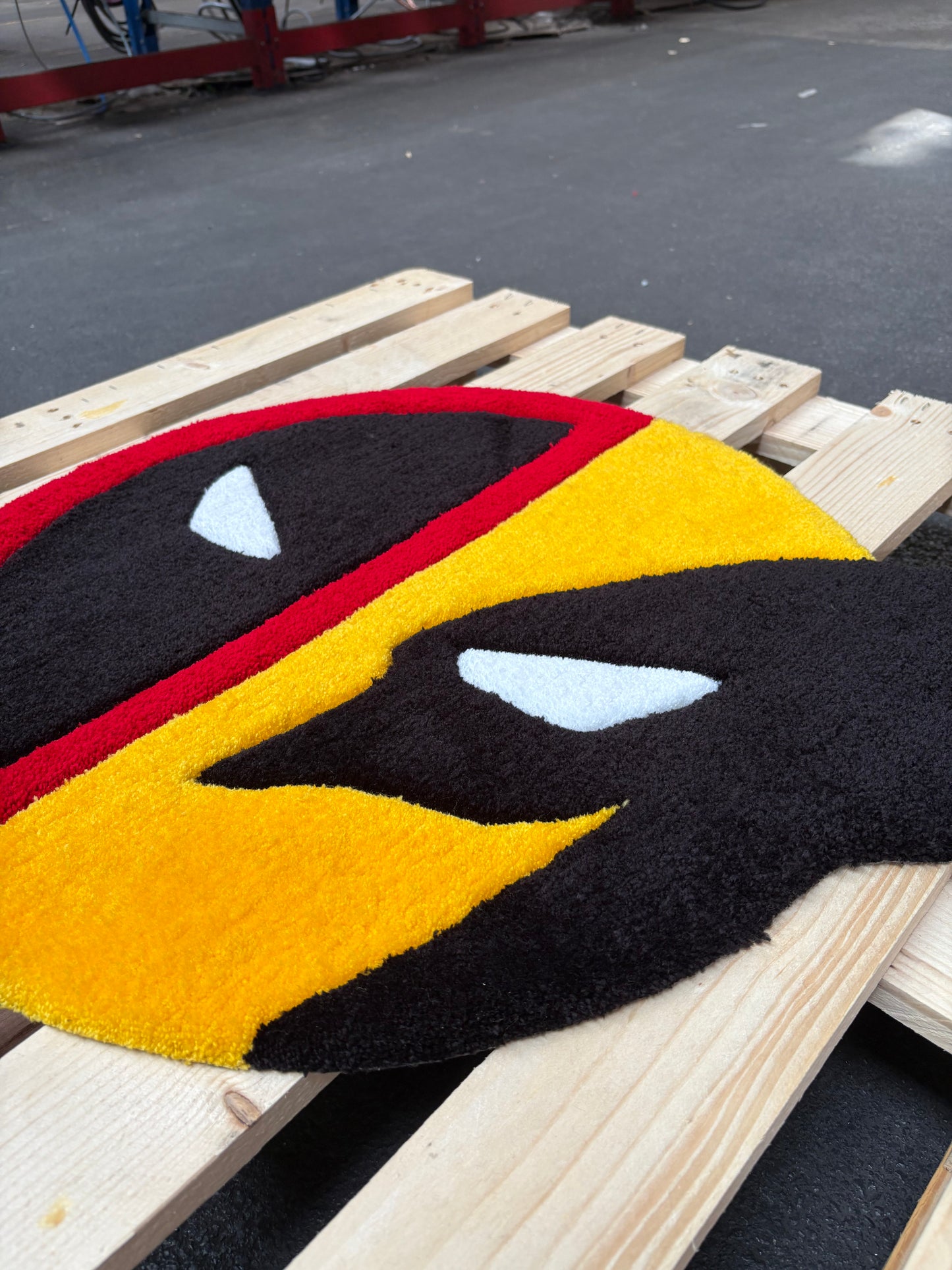 Tapis Deadpool X Wolverine (100% fait main) 90x90cm Tufting/Rug