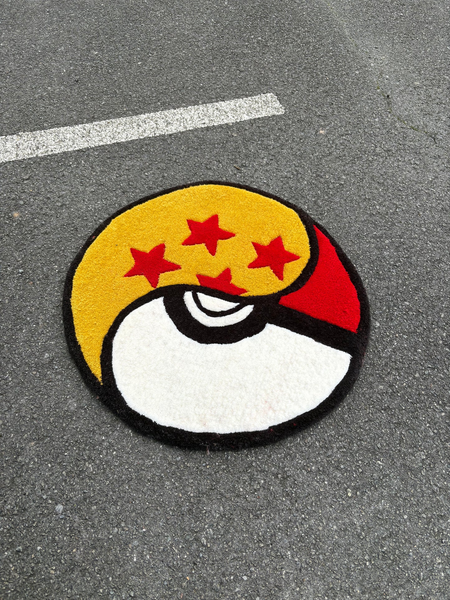 Tapis Pokeball X Boule de cristal (100% fait main) 70x70cm Tufting/Rug