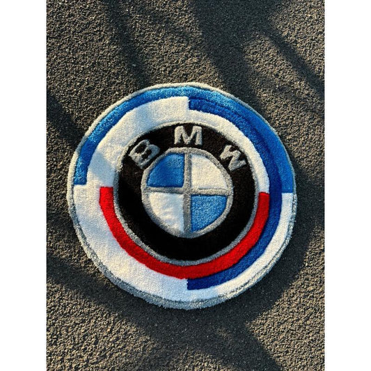 Tapis BMW 50ème Anniversaire (100% fait main) 70x70cm Tufting/Rug