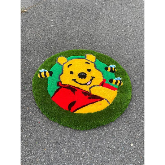 Tapis Winnie L'ourson (100% fait main) 70x70cm Tufting/Rug