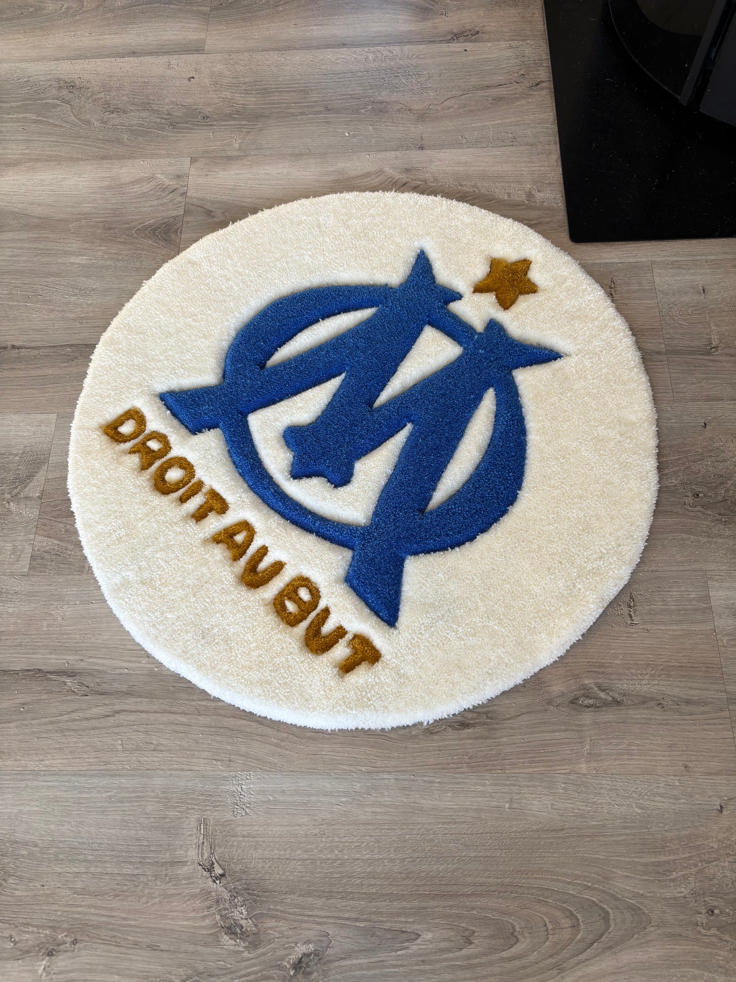 Tapis OM/Marseille (100% fait main) 65x65cm Tufting/Rug