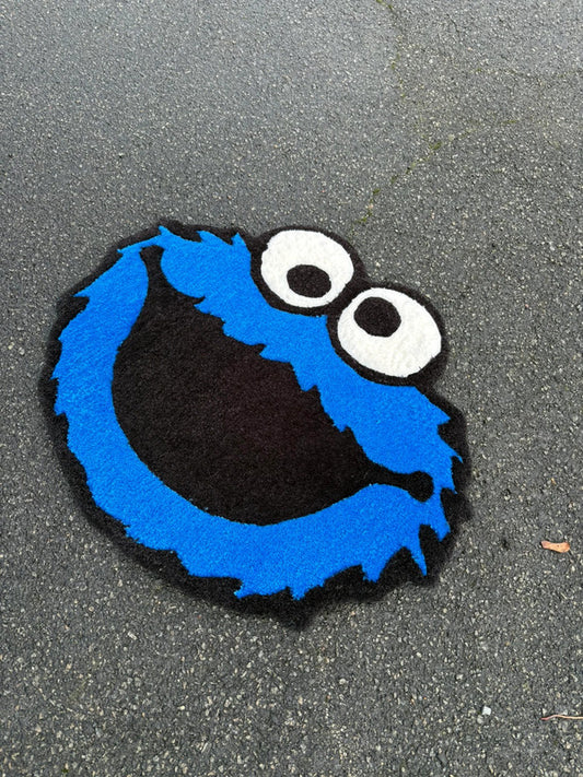 Tapis Cookie Monster (100% fait main) 70x55cm Tufting/Rug