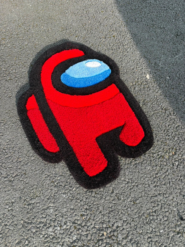 Tapis Among Us Rouge (100% fait main) 65x45cm Tufting/Rug