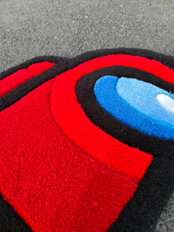Tapis Among Us Rouge (100% fait main) 65x45cm Tufting/Rug