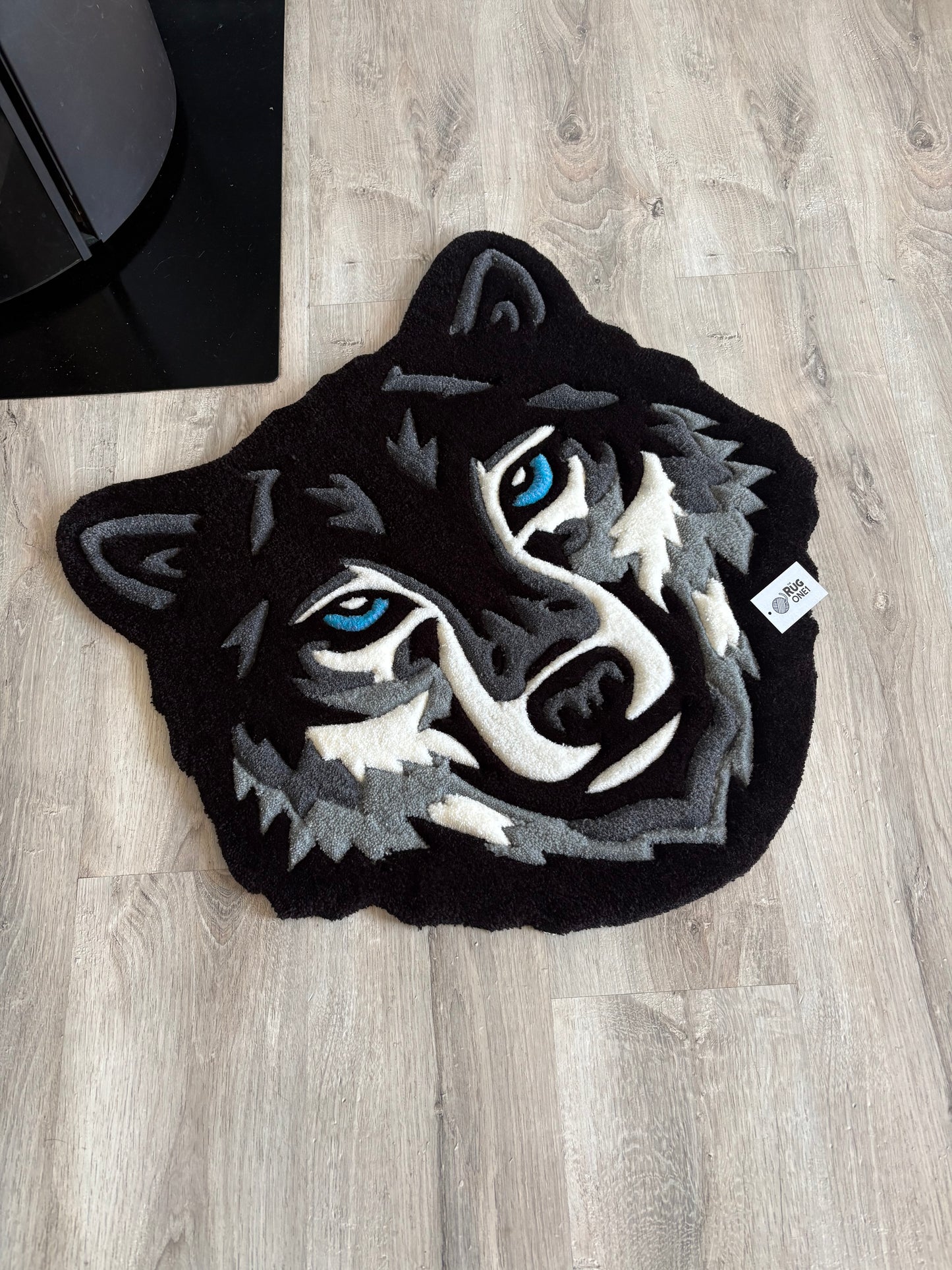 Tapis Loup (100% fait main) 70x65cm Tufting/Rug