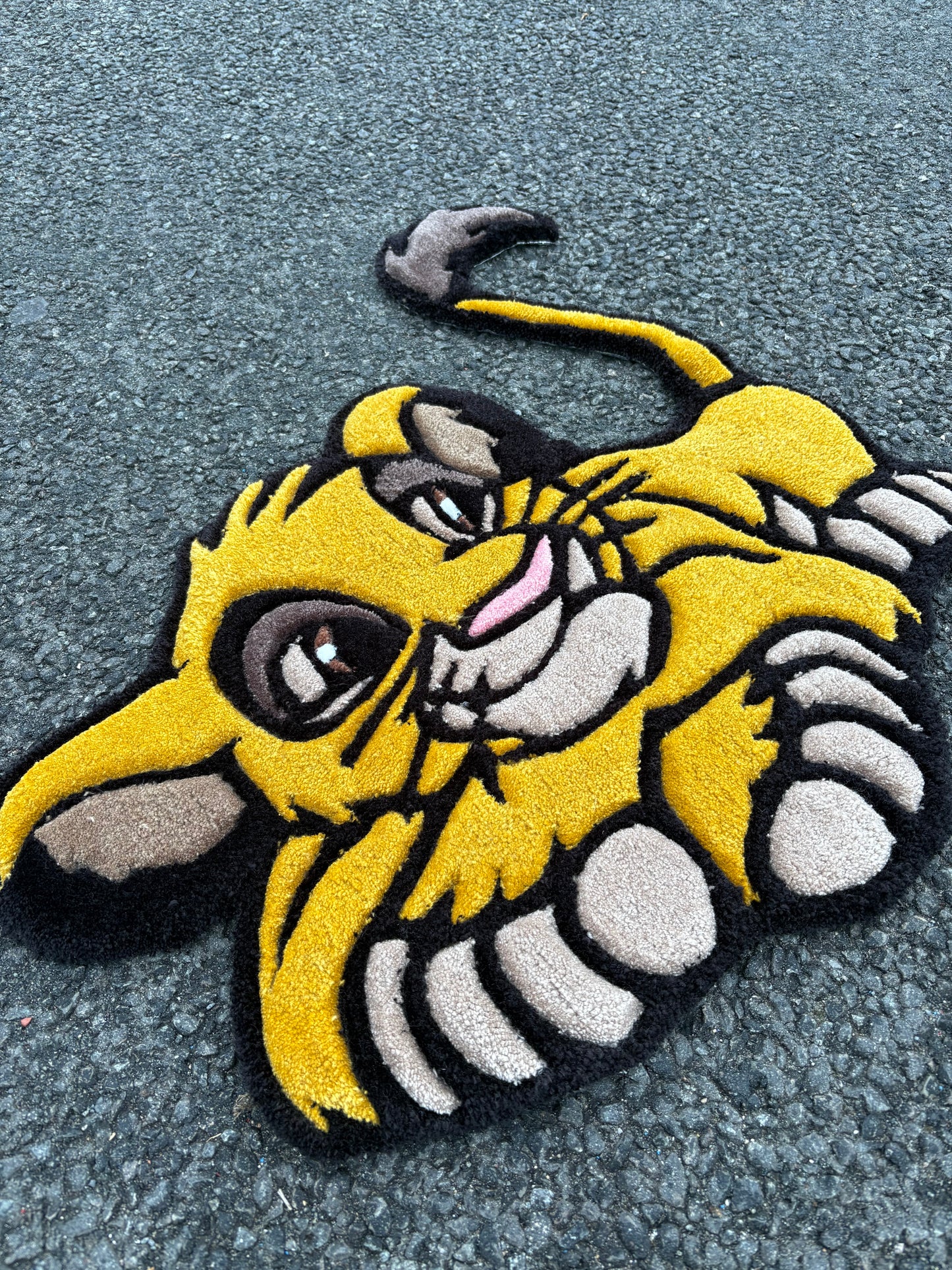 Tapis Simba/Le Roi Lion (100% fait main) Tufting/Rug 70x70cm