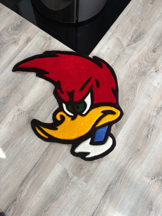 Tapis Woody Woodpecker 65x65cm - 100% fait main