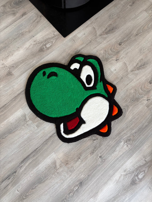 Tapis Yoshi/Mario (100% fait main) 70x70cm Tufting/Rug