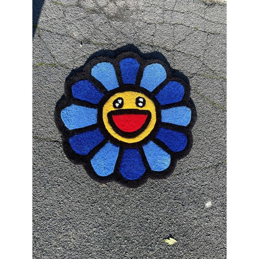 Tapis Fleur Tournesol (100% fait main) 68x68cm Tufting/Rug