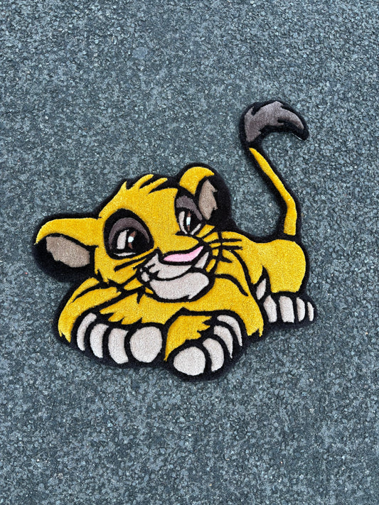 Tapis Simba/Le Roi Lion (100% fait main) Tufting/Rug 70x70cm