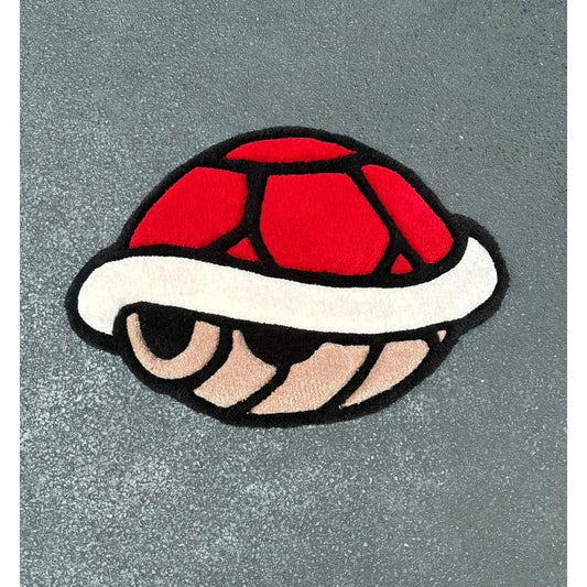 Tapis tufté Carapace Mario avec motifs de personnages de jeux vidéo