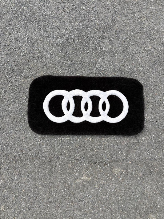 Tapis Audi Noir/Blanc 70x35cm Tufting/Rug