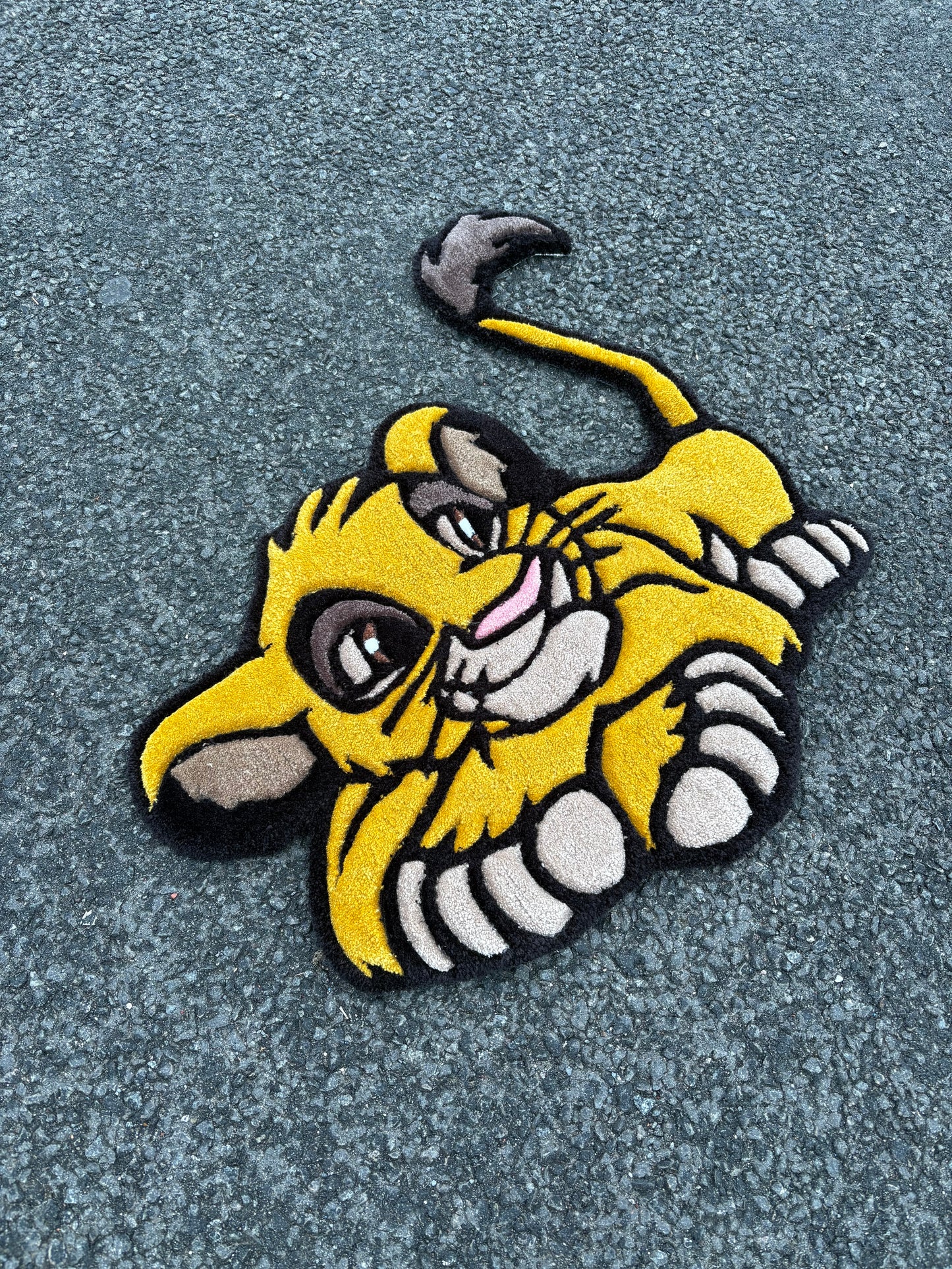 Tapis Simba/Le Roi Lion (100% fait main) Tufting/Rug 70x70cm