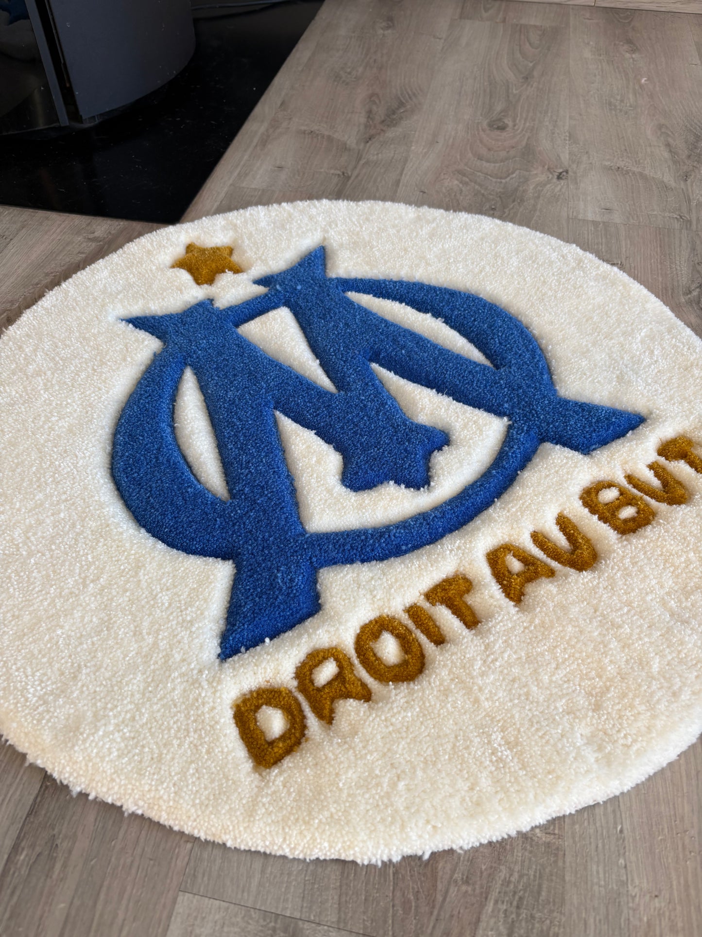 Tapis OM/Marseille (100% fait main) 65x65cm Tufting/Rug