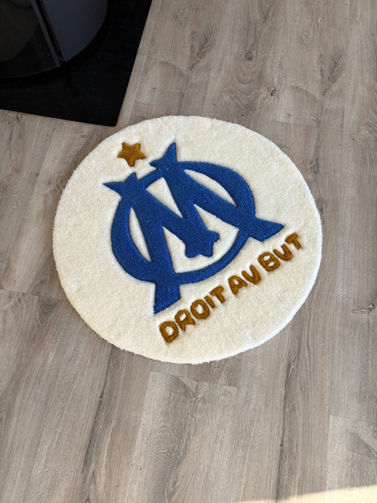 Tapis OM/Marseille (100% fait main) 65x65cm Tufting/Rug