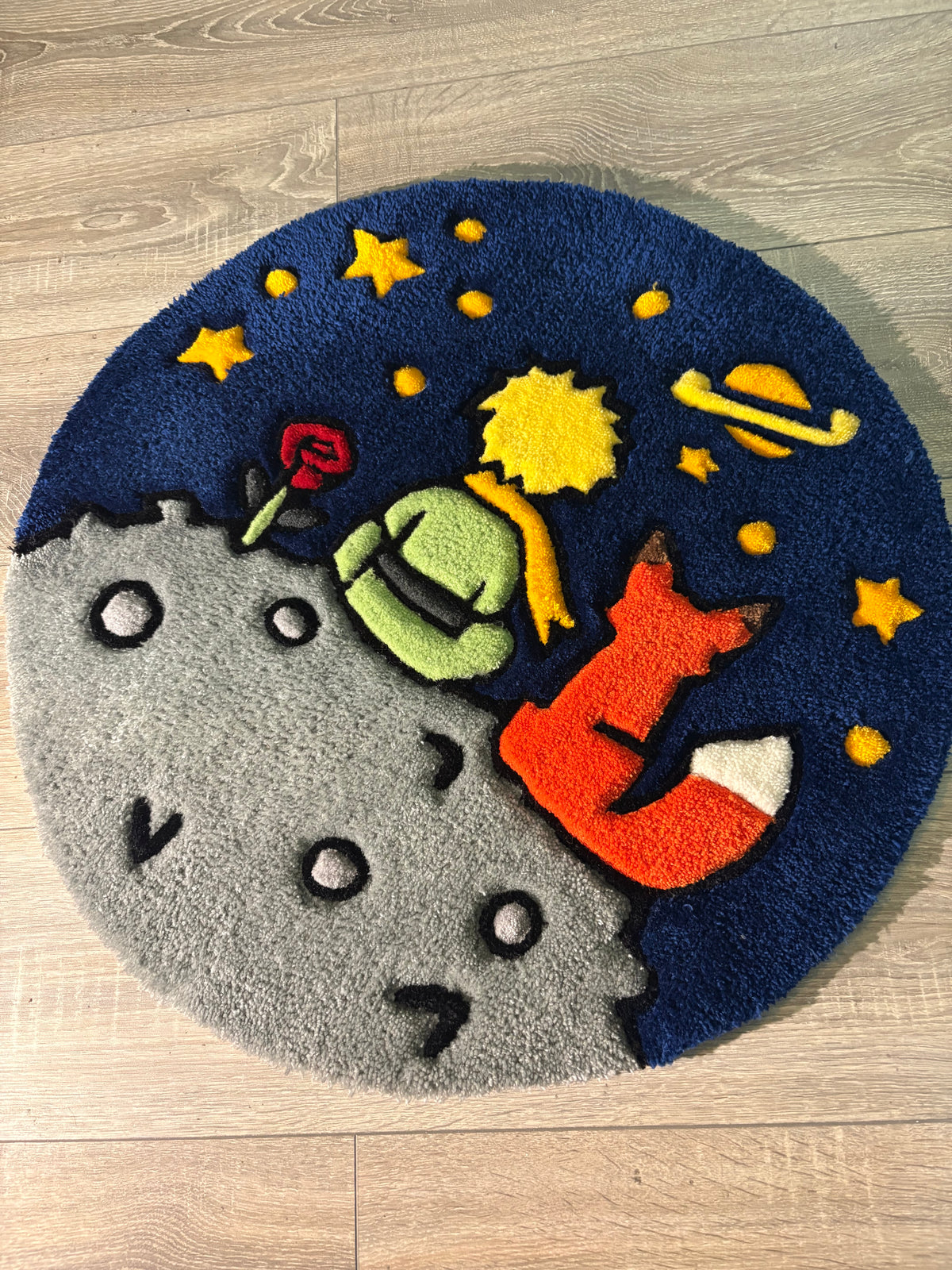 Tapis Tufting Petit prince 65x65cm - 100% fait main