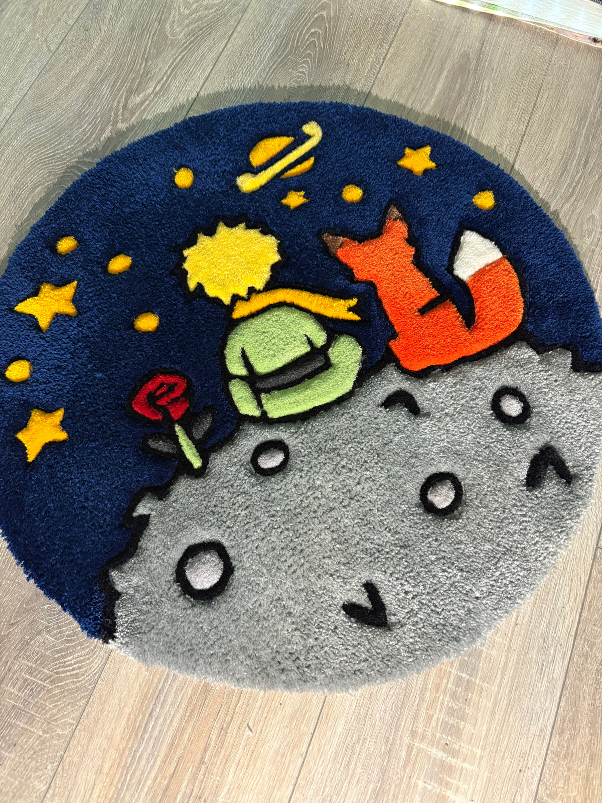 Tapis Tufting Petit prince 65x65cm - 100% fait main