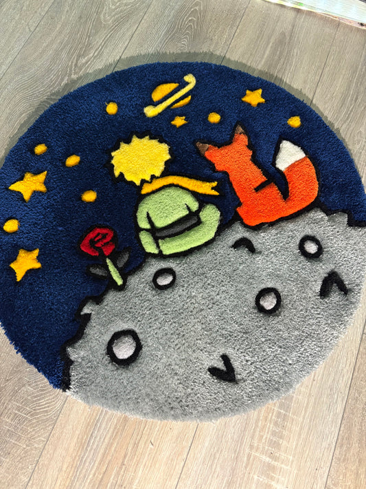Tapis Tufting Petit prince 65x65cm - 100% fait main
