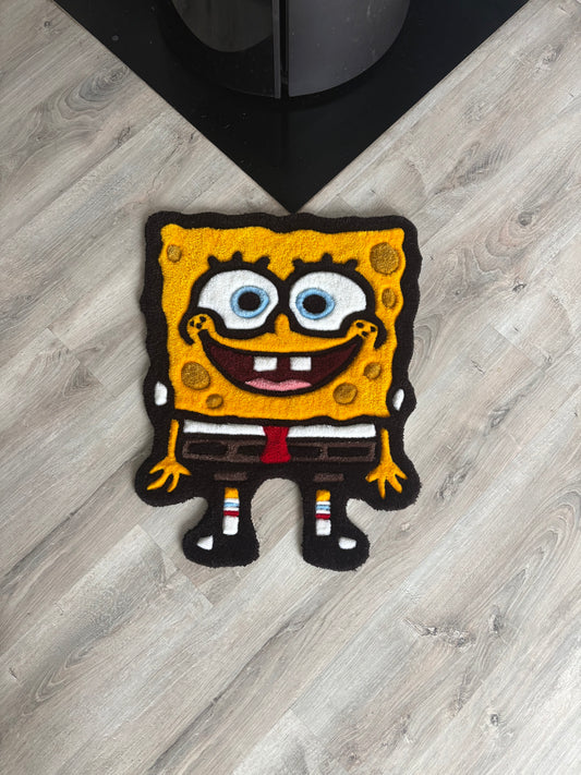 Tapis Tufting Bob l’éponge 70x63cm - 100% fait main