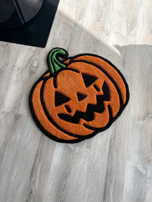 Tapis citrouille 65x55cm - 100% fait main