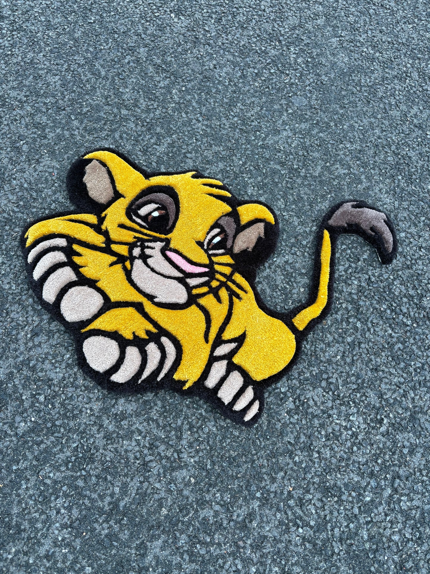 Tapis Simba/Le Roi Lion (100% fait main) Tufting/Rug 70x70cm