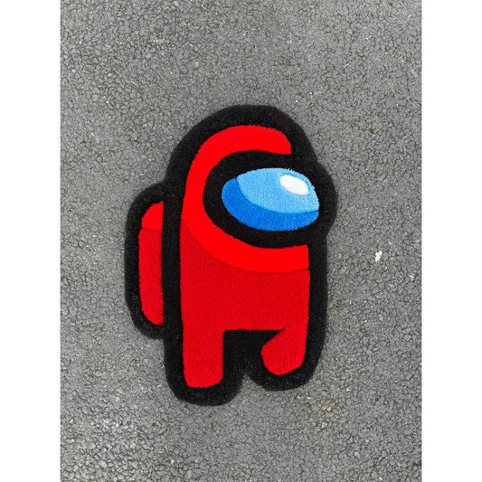 Tapis Among Us Rouge (100% fait main) 65x45cm Tufting/Rug